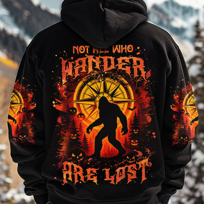 NOT ALL WHO WANDER ARE LOST BIGFOOT HALLOWEEN ALL OVER PRINT
