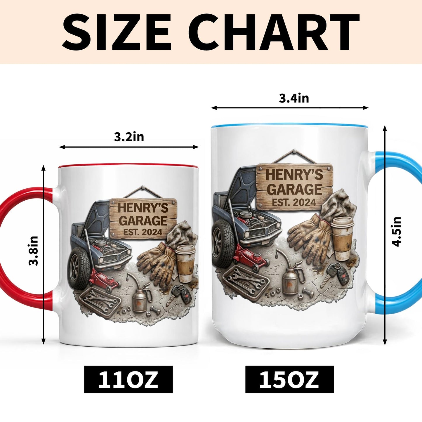 Personalized Classic Car Garage Accent Mug