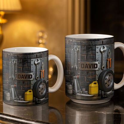Personalized Garage Workshop White Mug