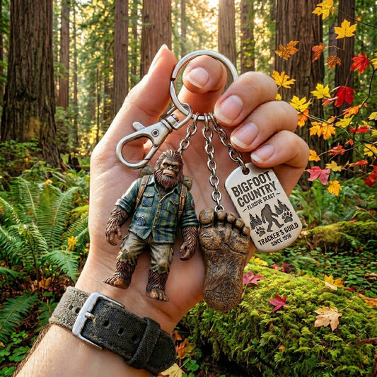 Bigfoot Pathfinder Adventure Hiking Keychain