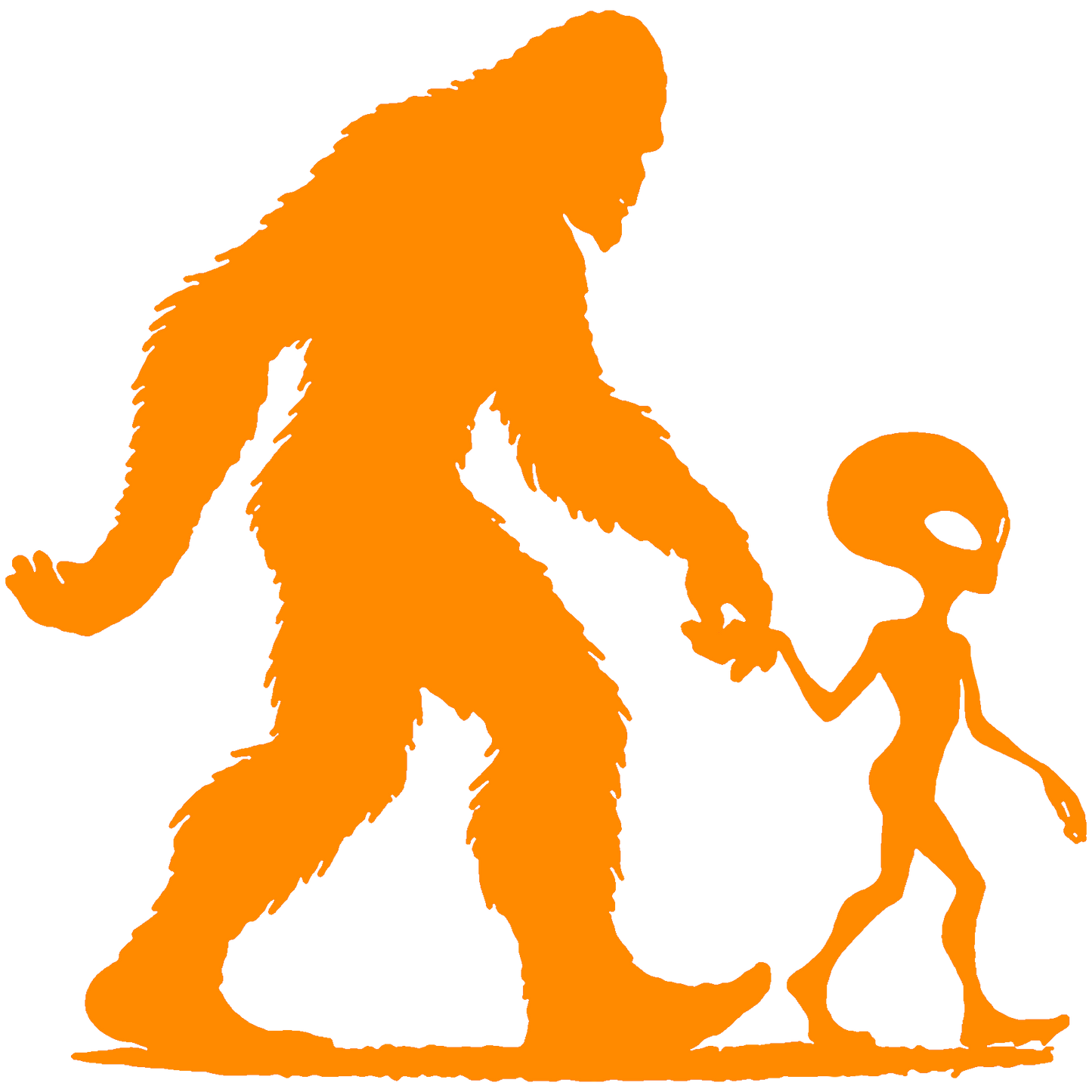 Bigfoot and Alien Sticker