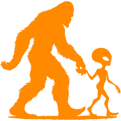 Bigfoot and Alien Sticker