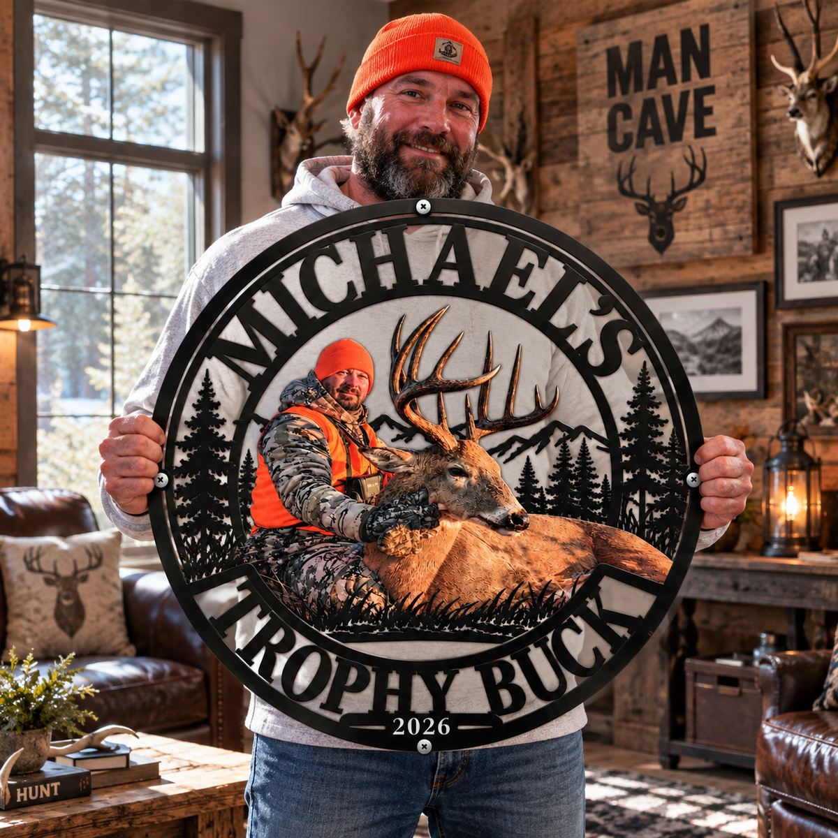 Personalized Hunting Memories Metal Sign – Custom Photo & Name, Hunting Keepsake Gift