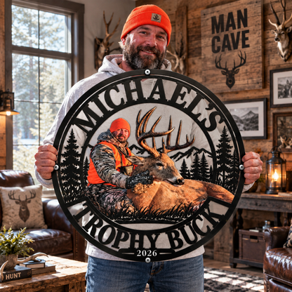 Personalized Hunting Memories Metal Sign – Custom Photo & Name, Hunting Keepsake Gift