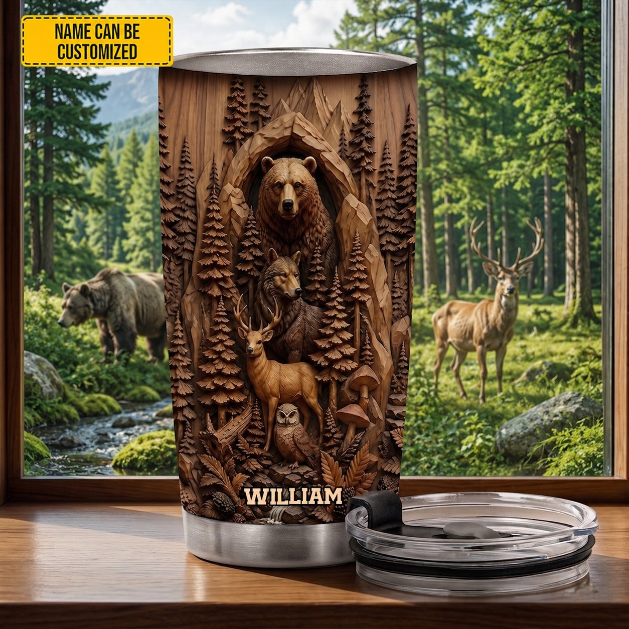 Woodland Legends – Personalized Wildlife Tumbler