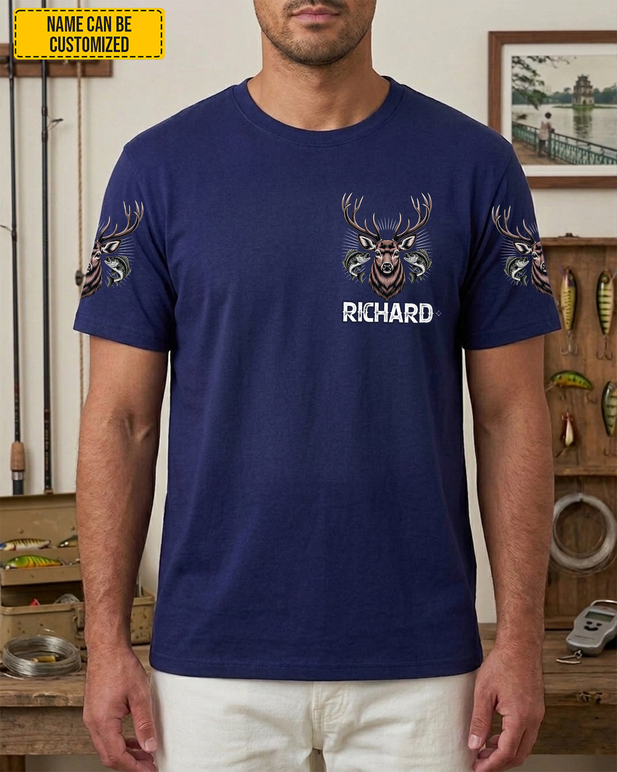 Fishing Solves My Problems, Hunting Solves The Rest – Personalized All-Over Print Shirt