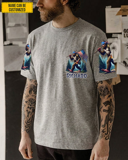 A Grandpa Like Me Is Hard To Find – Personalized Bigfoot American All Over Print Shirt