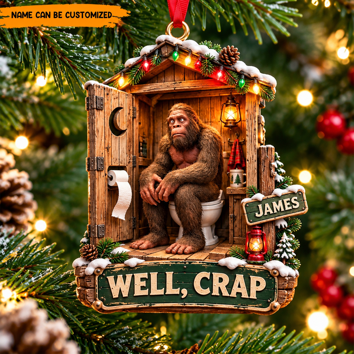 Well, Crap! Bigfoot – Personalized Funny Christmas Ornament