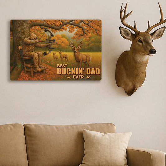 Hunting Dad Print Metal Sign - Personalized Gifts For Father