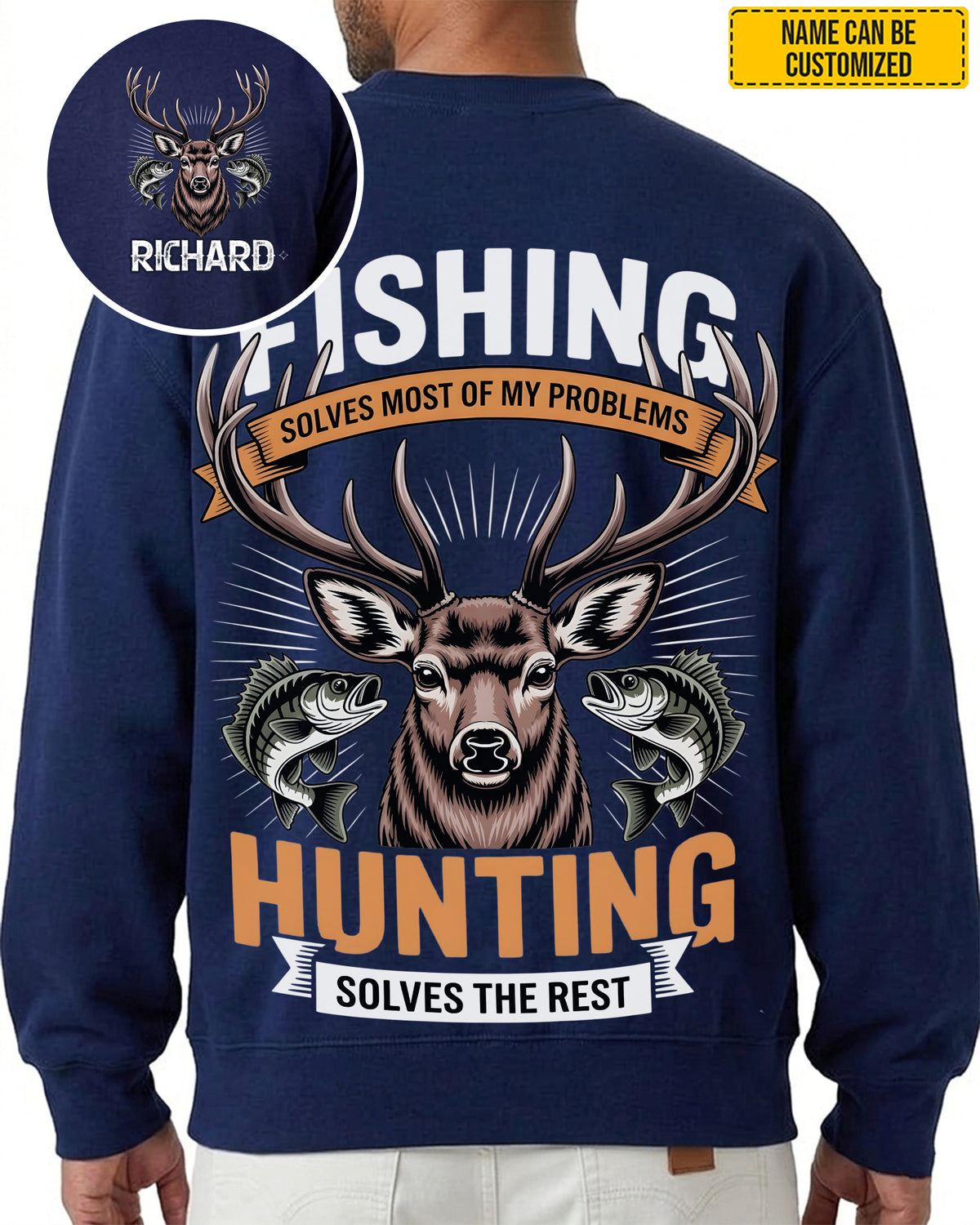 Fishing Solves My Problems, Hunting Solves The Rest – Personalized All-Over Print Shirt