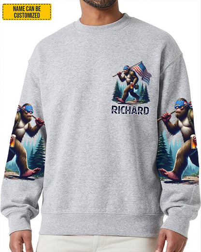 A Grandpa Like Me Is Hard To Find – Personalized Bigfoot American All Over Print Shirt