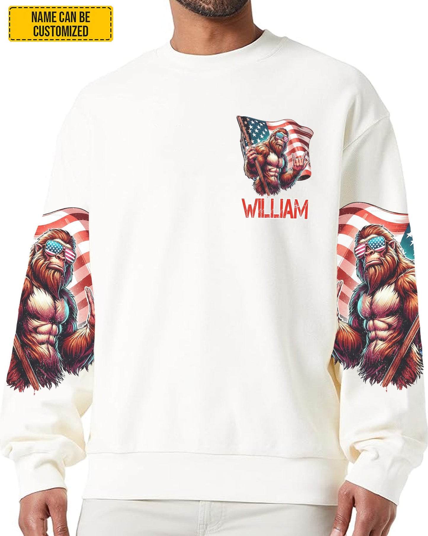 AMerica Flag – Personalized Bigfoot All Over Print Shirt