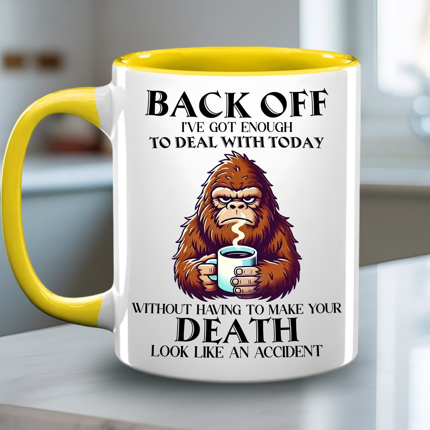 Personalized Bigfoot Legend In Trees Accent Mug