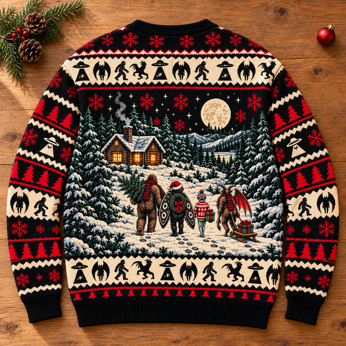 Merry Cryptids – Cryptid Creatures Ugly Christmas Sweater