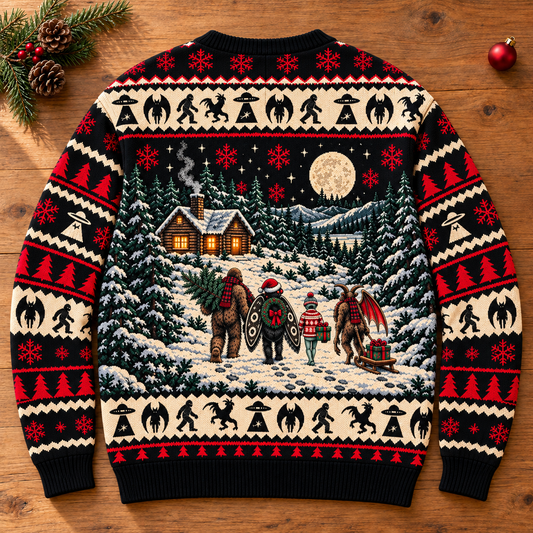 Merry Cryptids – Cryptid Creatures Ugly Christmas Sweater